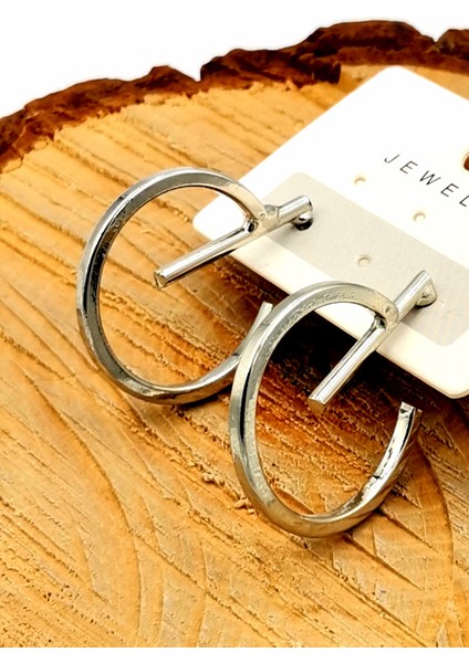 Renkli Kararmaz Kıvrımlı Halka Figürlü Lüks Küpe