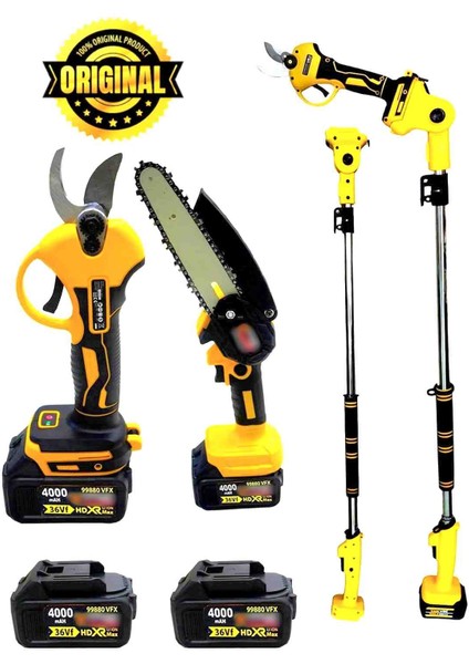 Teleskopik Akülü Dal Kesme, Budama Testeresi Ikili Set