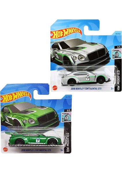 2 Araç Set - 2018 Bentley Continental Gt3 Gri & Yeşil (1:64)