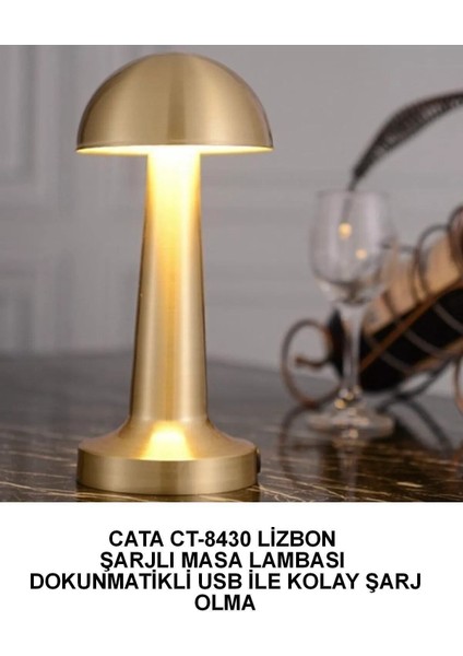 Ct 8430 Dekoratif Lizbon Şarjlı 3 Renk Modlu Dokunmatik Masa Lambası modelleri