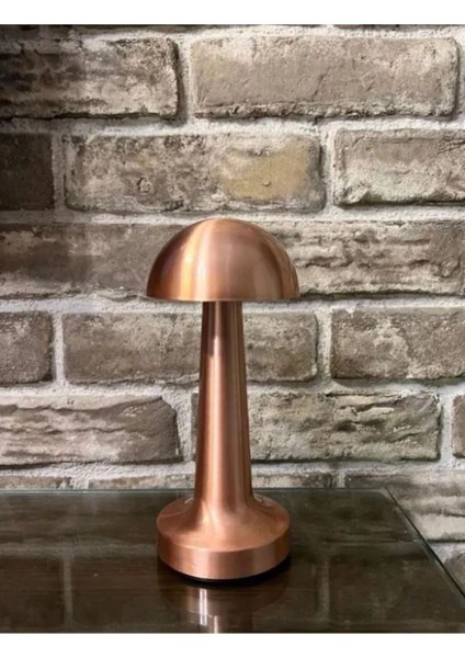 Mantar Model Retro Dimmerli Şarjlı Retro Masa Lambası Gold