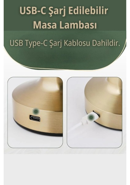 Mantar Model Retro Masa Lambası Dimmerli Şarjlı Dekoratif Dokunmatik Gece Lambası modelleri
