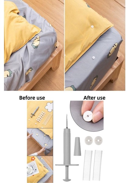 2 Paket 48 Düğmeli Yorgan Kılıfı Nevresim Sabitleme Seti Çarşaf Klips Takımı