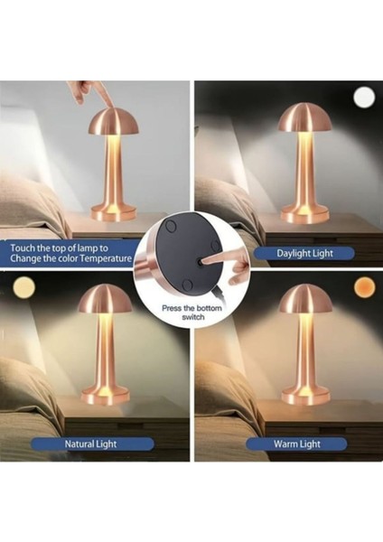 Mantar Model Retro Masa Lambası - Dimmerli, Şarjlı, Dekoratif ve Dokunmatik modelleri