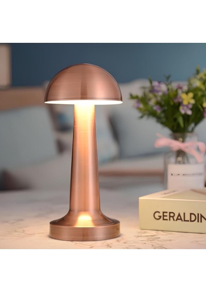 Şarjlı Dokunmatik LED Masa Lambası, Ayarlanabilir Renk Tonu, Çalışma Okuma Işığı Mantar Gece Lambası