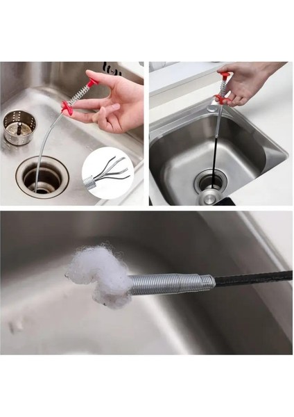 2 Adet 56 cm Lavabo Gider Açıcı Bükülebilir Esnek Kıskaç Tel