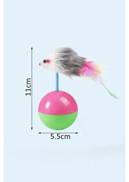 Hareketli Kedi Topu Fareli Hacı Yatmaz Yavru Kedi Oyuncakları Fare Kovalama Oyunu 11 Cm fırsatları