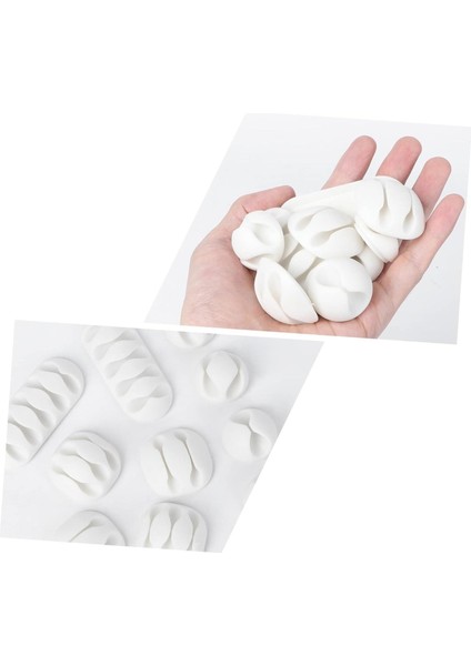 16 Parça Beyaz Yapışkanlı Kablo Organizer Düzenleyici Set Kolay Kullanımlı Çok Amaçlı Kablo Tutucu