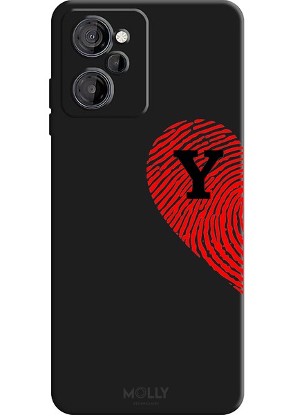 Samsung Galaxy M40 Için Siyah Y Harfli Touch Of love Desenli Silikon Kılıf