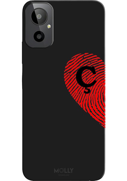 General Mobile Gm 23 Se Için Siyah Ç Harfli Touch Of love Desenli Silikon Kılıf