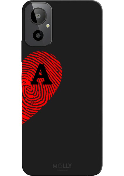 General Mobile Gm 23 Se Için Siyah A-Harfli Touch Of love Desenli Silikon Kılıf