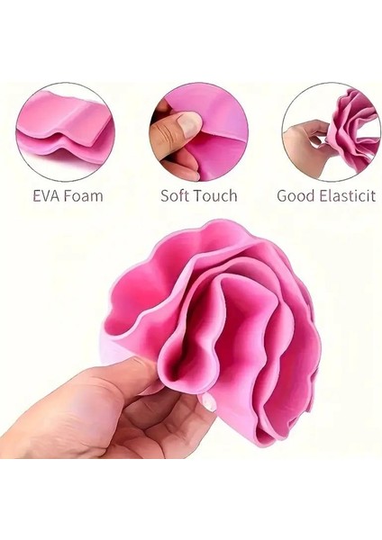 Pembe Kulaklıklı Düğmeli Ayarlanabilir Gözleri Korumak Saç Yıkama Bebek Banyo Şapkası