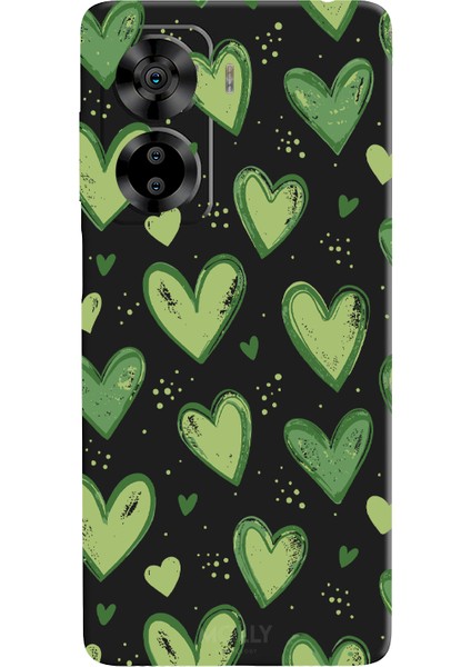 Casper Via X40 Için Siyah Yeşil Sevda Desenli Silikon Kılıf