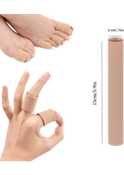 2 Adet 15 cm El Ayak Parmak Koruyucu Teo Kumaş Kaplı Jel Silikon Tüp