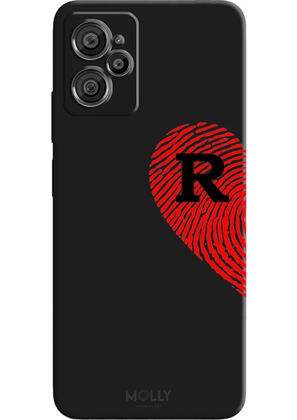 Casper Via X30 Için Siyah R Harfli Touch Of love Desenli Silikon Kılıf