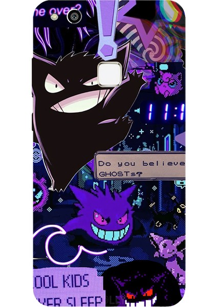 Huawei P10 Lite Için Siyah Midnight Glitch Desenli Silikon Kılıf