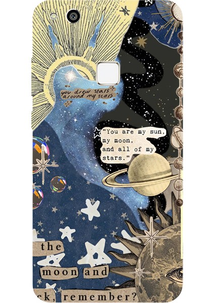 Huawei P10 Lite Için Siyah Starry Promises Desenli Silikon Kılıf