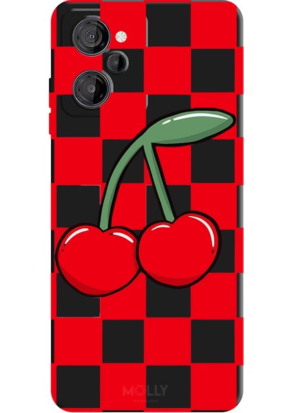 Samsung Galaxy M40 Için Siyah Cherry Pop Desenli Silikon Kılıf