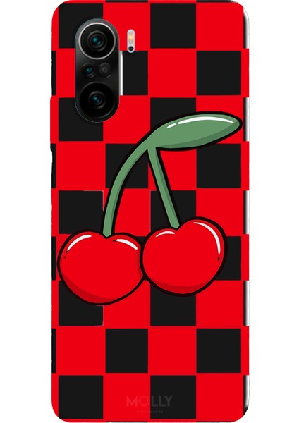 Poco F3 Için Siyah Cherry Pop Desenli Silikon Kılıf