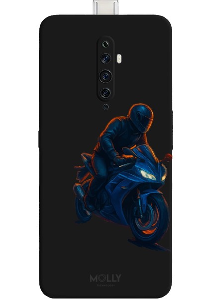Oppo Reno 2z Için Siyah Night Rider Desenli Silikon Kılıf