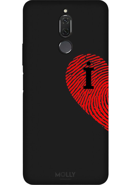 Huawei Mate 10 Lite Için Siyah I Harfli Touch Of love Desenli Silikon Kılıf
