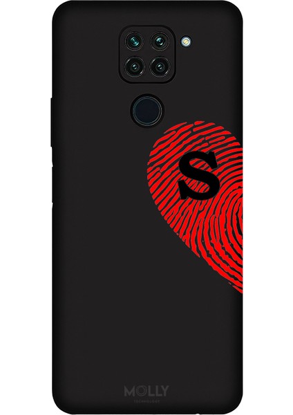 Xiaomi Redmi Note 9 Için Siyah S Harfli Touch Of love Desenli Silikon Kılıf