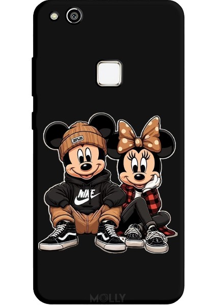 Huawei P10 Lite Için Siyah Love In Style Desenli Silikon Kılıf