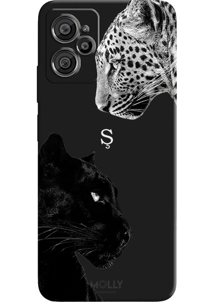 Casper Via X30 Için Siyah Ş Harfli Wild Lovers Desenli Silikon Kılıf