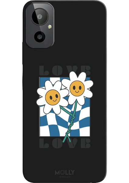 General Mobile Gm 23 Se Için Siyah Twisted Love Desenli Silikon Kılıf