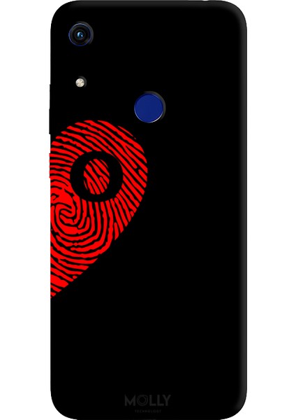 Honor 8A Için Siyah O-Harfli Touch Of love Desenli Silikon Kılıf