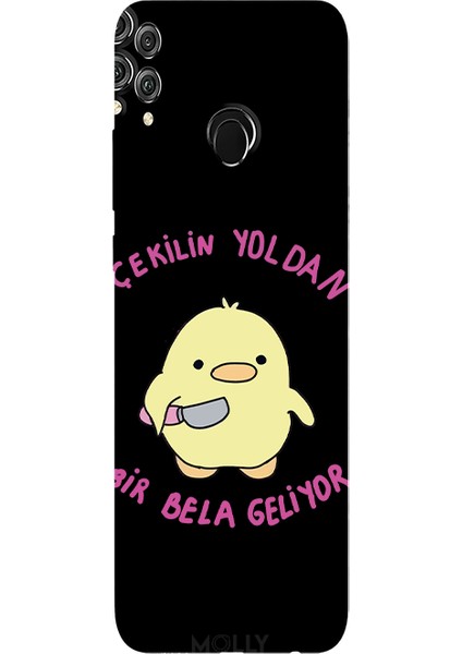 Honor 8c Için Siyah Sevimli Ördek Desenli Silikon Kılıf