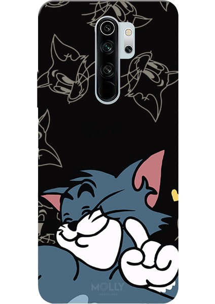 Xiaomi Note 8 Pro Için Siyah Tom Dino Desenli Silikon Kılıf