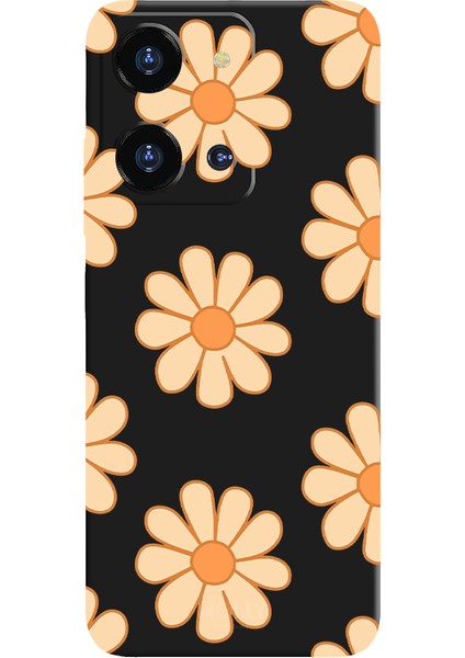 Reeder S19 Max Pro S Zoom Için Siyah Retro Papatya Desenli Silikon Kılıf