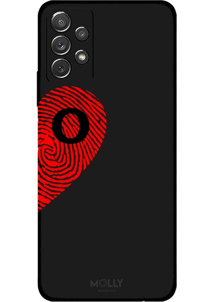 Samsung Galaxy A52 Için Siyah O-Harfli Touch Of love Desenli Silikon Kılıf