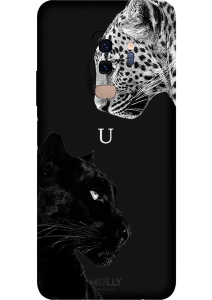 Samsung Galaxy S9 Plus Için Siyah U Harfli Wild Lovers Desenli Silikon Kılıf