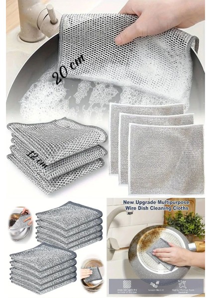 20X20 (1ADET ) Tel Bez Zor Kir Bezi, Inox Telli Bulaşık Bezi, Mutfak Banyo Bez