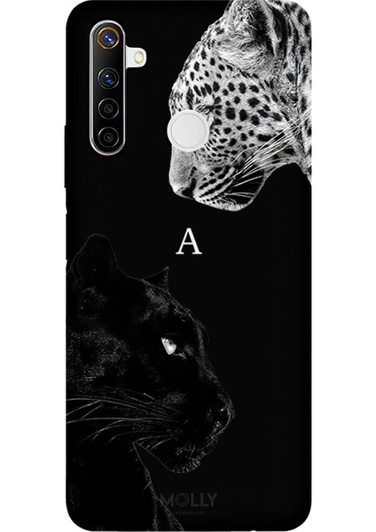 Realme 6i Için Siyah A Harfli Wild Lovers Desenli Silikon Kılıf