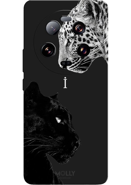 Xiaomi Mi 13 Ultra Için Siyah I Harfli Wild Lovers Desenli Silikon Kılıf