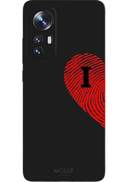 Xiaomi Mi 12 Için Siyah I Harfli Touch Of love Desenli Silikon Kılıf