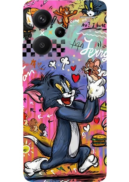 Xiaomi Redmi Note 13 Pro Plus 5g Için Siyah Cheese Trouble Desenli Silikon Kılıf