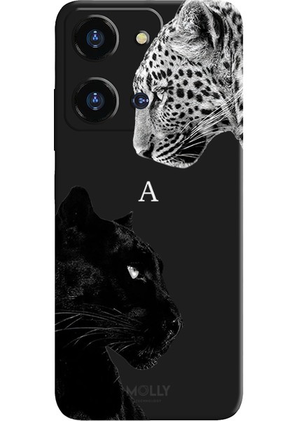 Reeder S19 Max Pro S Zoom Için Siyah A Harfli Wild Lovers Desenli Silikon Kılıf