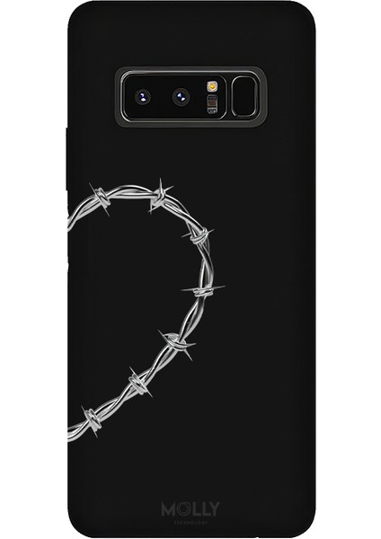 Samsung Galaxy Note 8 Için Siyah Heart-String Desenli Silikon Kılıf