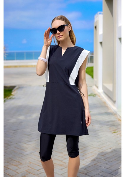 Siyah Yarı Kapalı Mayo - Su Itici Kumaş, UPF50+ Koruma H2511 modelleri