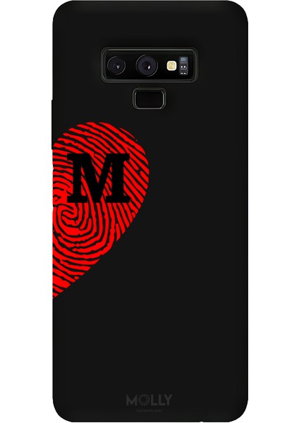 Samsung Galaxy Note 9 Için Siyah M-Harfli Touch Of love Desenli Silikon Kılıf