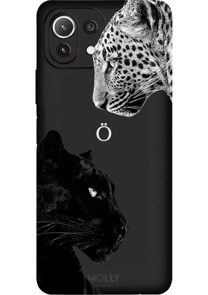 Xiaomi Mi 11 Lite Için Siyah Ö Harfli Wild Lovers Desenli Silikon Kılıf