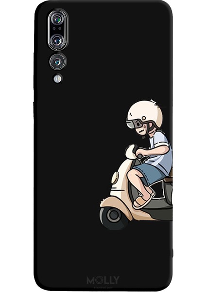 Huawei P20 Pro Için Siyah Twinspire Desenli Silikon Kılıf