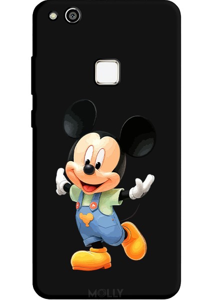 Huawei P10 Lite Için Siyah Baby Mickey Desenli Silikon Kılıf