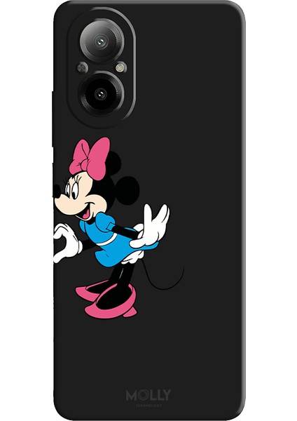 Realme 12 Lite Için Siyah Minnie Twirl Desenli Silikon Kılıf