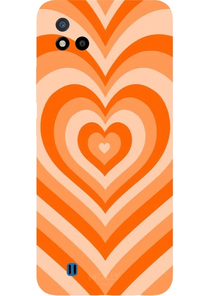 Realme C11 2021 Için Siyah Groovy Heart Desenli Silikon Kılıf