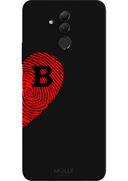 Huawei Mate 20 Lite Için Siyah B-Harfli Touch Of love Desenli Silikon Kılıf